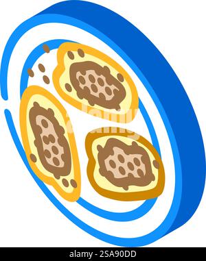 caviar delicacy sea cuisine isometric icon vector. caviar delicacy sea cuisine sign. isolated symbol illustration. caviar delicacy sea cuisine isometric icon vector illustration Stock Vector