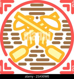 paintball team badge game color icon vector. paintball team badge game sign. isolated symbol illustration. paintball team badge game color icon vector illustration Stock Vector