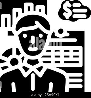 financial advisor glyph icon vector. financial advisor sign. isolated symbol illustration. financial advisor glyph icon vector illustration Stock Vector
