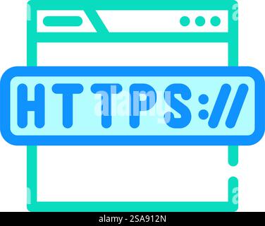 https seo color icon vector. https seo sign. isolated symbol illustration. https seo color icon vector illustration Stock Vector