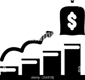 financial goals glyph icon vector. financial goals sign. isolated symbol illustration. financial goals glyph icon vector illustration Stock Vector