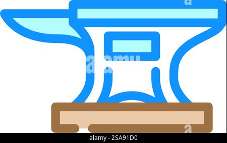 anvil blacksmith metal color icon vector. anvil blacksmith metal sign. isolated symbol illustration. anvil blacksmith metal color icon vector illustration Stock Vector