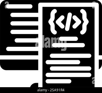 software documentation technical writer glyph icon vector. software documentation technical writer sign. isolated symbol illustration. software documentation technical writer glyph icon vector illustration Stock Vector