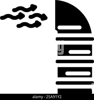fresh air intake ventilation glyph icon vector illustration Stock ...