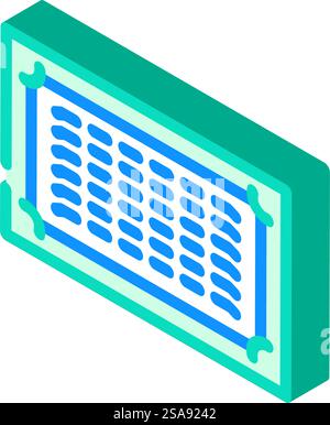 ventilation grille isometric icon vector. ventilation grille sign. isolated symbol illustration. ventilation grille isometric icon vector illustration Stock Vector