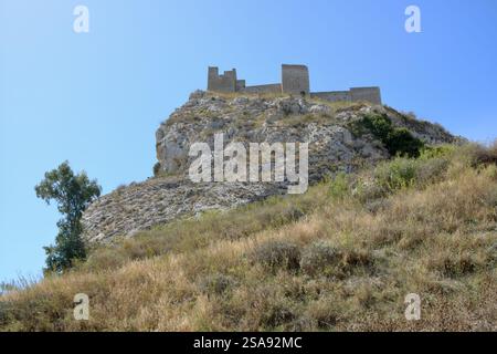 Vicari Castle perched on Pizzo S. Angelo, Vicari, Sicily, Italy Stock Photo