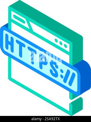 https seo isometric icon vector. https seo sign. isolated symbol illustration. https seo isometric icon vector illustration Stock Vector