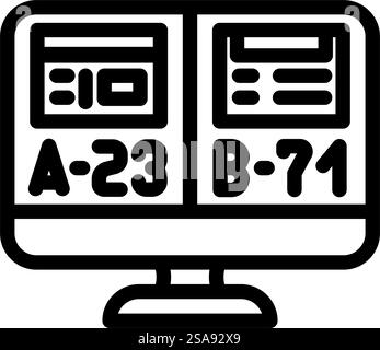 ab testing ux ui design line icon vector. ab testing ux ui design sign. isolated contour symbol black illustration. ab testing ux ui design line icon vector illustration Stock Vector