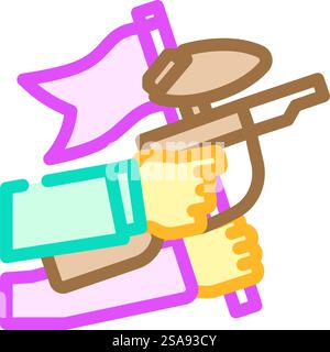team paintball game color icon vector. team paintball game sign. isolated symbol illustration. team paintball game color icon vector illustration Stock Vector