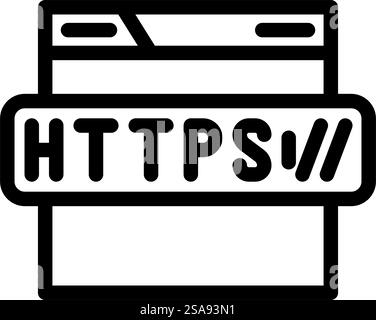 https seo line icon vector. https seo sign. isolated contour symbol black illustration. https seo line icon vector illustration Stock Vector