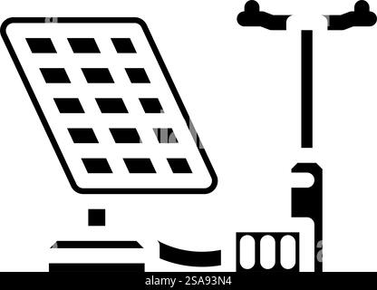 grid integration solar panel glyph icon vector illustration Stock ...
