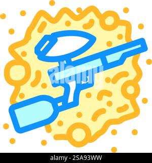 team paintball badge game color icon vector. team paintball badge game sign. isolated symbol illustration. team paintball badge game color icon vector illustration Stock Vector