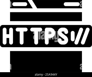 https seo glyph icon vector. https seo sign. isolated symbol illustration. https seo glyph icon vector illustration Stock Vector