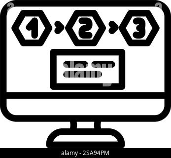 progressive disclosure line icon vector. progressive disclosure sign. isolated contour symbol black illustration. progressive disclosure line icon vector illustration Stock Vector