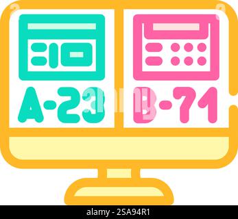 ab testing ux ui design color icon vector. ab testing ux ui design sign. isolated symbol illustration. ab testing ux ui design color icon vector illustration Stock Vector