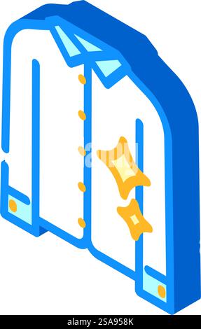 starching cloth isometric icon vector. starching cloth sign. isolated symbol illustration. starching cloth isometric icon vector illustration Stock Vector