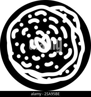 aloo paratha indian cuisine glyph icon vector. aloo paratha indian cuisine sign. isolated symbol illustration. aloo paratha indian cuisine glyph icon vector illustration Stock Vector