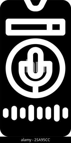 voice search optimization seo glyph icon vector. voice search optimization seo sign. isolated symbol illustration. voice search optimization seo glyph icon vector illustration Stock Vector