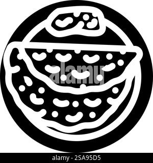 roti bread indian cuisine glyph icon vector. roti bread indian cuisine sign. isolated symbol illustration. roti bread indian cuisine glyph icon vector illustration Stock Vector