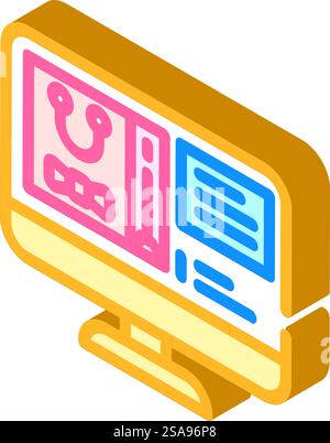 virtual swag bag isometric icon vector. virtual swag bag sign. isolated symbol illustration. virtual swag bag isometric icon vector illustration Stock Vector