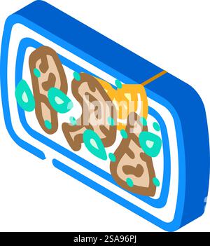 tandoori chicken indian cuisine isometric icon vector. tandoori chicken indian cuisine sign. isolated symbol illustration. tandoori chicken indian cuisine isometric icon vector illustration Stock Vector