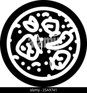 rogan josh indian cuisine glyph icon vector. rogan josh indian cuisine sign. isolated symbol illustration. rogan josh indian cuisine glyph icon vector illustration Stock Vector