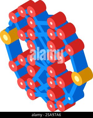 algorithm quantum technology isometric icon vector. algorithm quantum technology sign. isolated symbol illustration. algorithm quantum technology isometric icon vector illustration Stock Vector