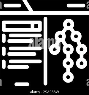 search algorithm seo glyph icon vector. search algorithm seo sign. isolated symbol illustration. search algorithm seo glyph icon vector illustration Stock Vector