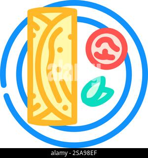 dosas indian cuisine color icon vector. dosas indian cuisine sign. isolated symbol illustration. dosas indian cuisine color icon vector illustration Stock Vector