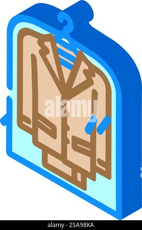dry cleaner isometric icon vector. dry cleaner sign. isolated symbol illustration. dry cleaner isometric icon vector illustration Stock Vector