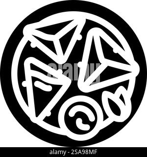 samosa indian cuisine glyph icon vector. samosa indian cuisine sign. isolated symbol illustration. samosa indian cuisine glyph icon vector illustration Stock Vector