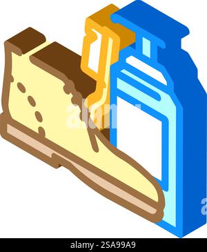 suede cleaning isometric icon vector. suede cleaning sign. isolated symbol illustration. suede cleaning isometric icon vector illustration Stock Vector