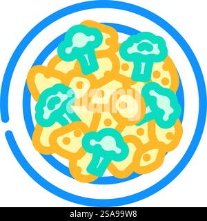 aloo gobi indian cuisine color icon vector. aloo gobi indian cuisine sign. isolated symbol illustration. aloo gobi indian cuisine color icon vector illustration Stock Vector