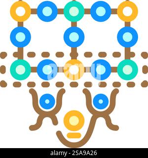 simulation quantum technology color icon vector. simulation quantum technology sign. isolated symbol illustration. simulation quantum technology color icon vector illustration Stock Vector