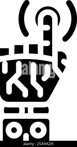 pointer robot hand gesture glyph icon vector illustration Stock Vector ...