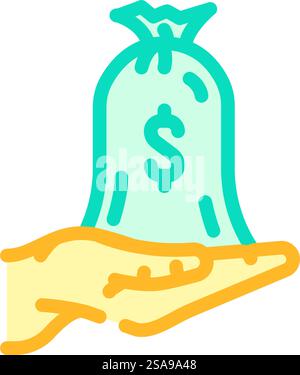 accounts receivable business process color icon vector. accounts receivable business process sign. isolated symbol illustration. accounts receivable business process color icon vector illustration Stock Vector