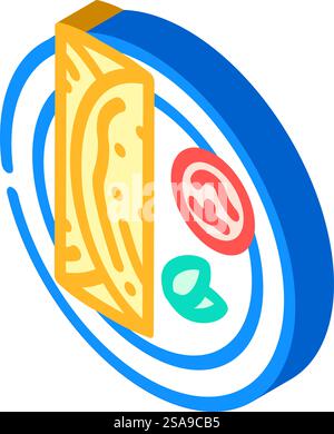 dosas indian cuisine isometric icon vector. dosas indian cuisine sign. isolated symbol illustration. dosas indian cuisine isometric icon vector illustration Stock Vector