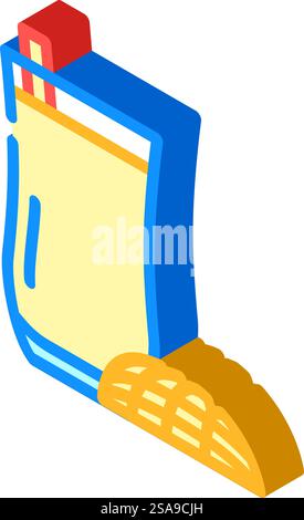 mango lassi indian cuisine isometric icon vector. mango lassi indian cuisine sign. isolated symbol illustration. mango lassi indian cuisine isometric icon vector illustration Stock Vector
