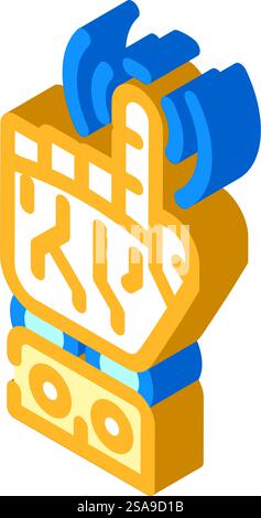 pointer robot hand gesture isometric icon vector. pointer robot hand gesture sign. isolated symbol illustration. pointer robot hand gesture isometric icon vector illustration Stock Vector