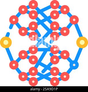 algorithm quantum technology color icon vector. algorithm quantum technology sign. isolated symbol illustration. algorithm quantum technology color icon vector illustration Stock Vector