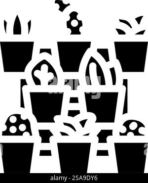 vertical gardening urban glyph icon vector. vertical gardening urban sign. isolated symbol illustration. vertical gardening urban glyph icon vector illustration Stock Vector