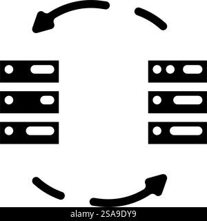 data migration analyst glyph icon vector. data migration analyst sign. isolated symbol illustration. data migration analyst glyph icon vector illustration Stock Vector