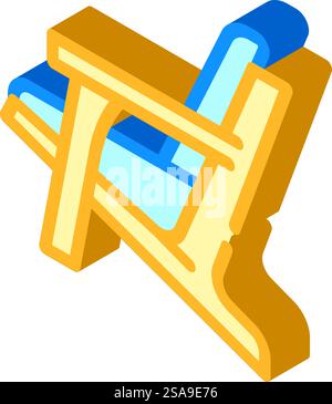adirondack chair outdoor furniture isometric icon vector. adirondack chair outdoor furniture sign. isolated symbol illustration. adirondack chair outdoor furniture isometric icon vector illustration Stock Vector