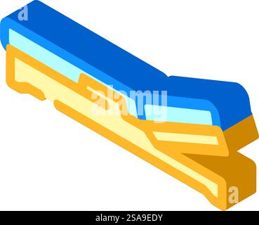 chaise lounge outdoor furniture isometric icon vector. chaise lounge outdoor furniture sign. isolated symbol illustration. chaise lounge outdoor furniture isometric icon vector illustration Stock Vector