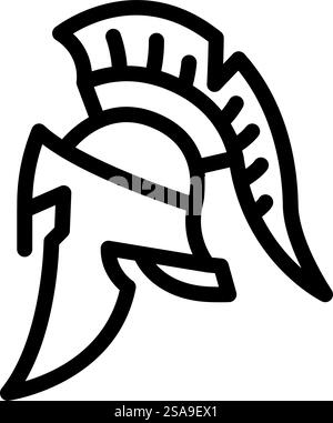 Illustration of a contour ancient spartan helmet Stock Vector Image ...