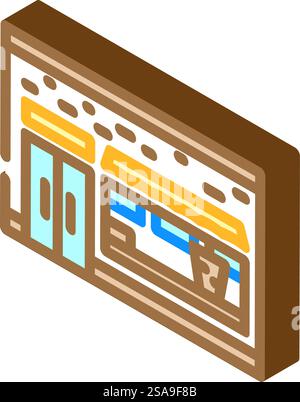 tapas bar street cafe isometric icon vector. tapas bar street cafe sign. isolated symbol illustration. tapas bar street cafe isometric icon vector illustration Stock Vector