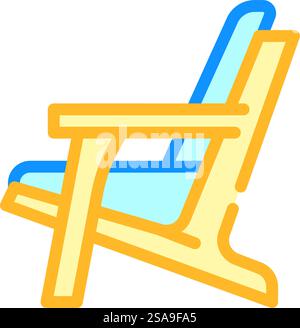 adirondack chair outdoor furniture color icon vector. adirondack chair outdoor furniture sign. isolated symbol illustration. adirondack chair outdoor furniture color icon vector illustration Stock Vector