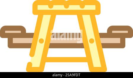 picnic table outdoor furniture color icon vector illustration Stock ...