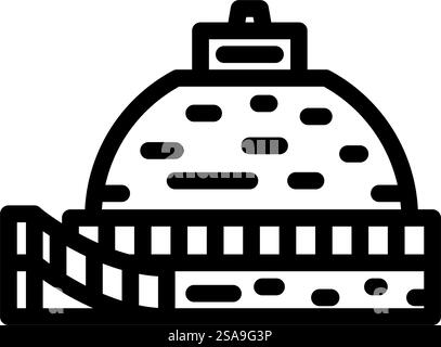 stupa monument buddhism line icon vector. stupa monument buddhism sign. isolated contour symbol black illustration. stupa monument buddhism line icon vector illustration Stock Vector