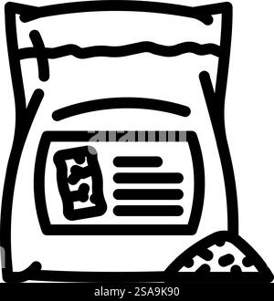 packaging wood pellets line icon vector illustration Stock Vector Image ...